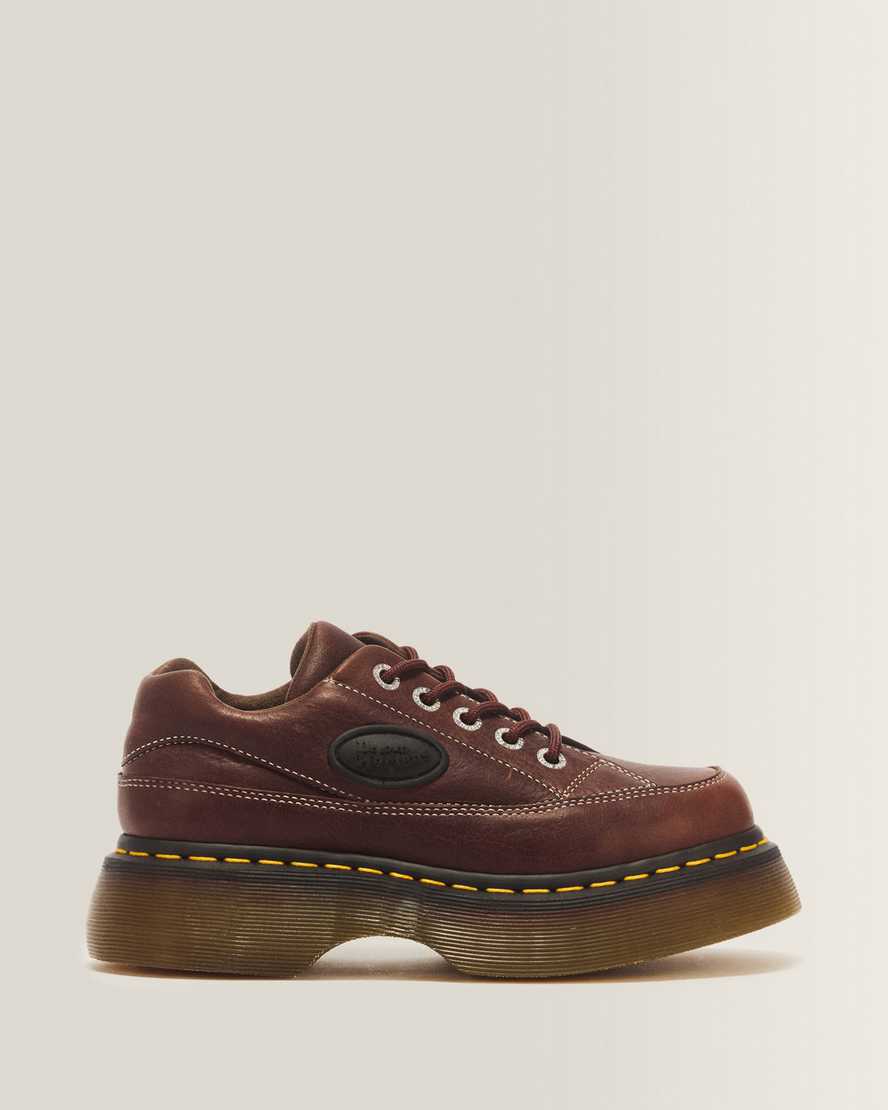 Buzz 5-eye Grizzly leather shoes — Dark Brown
