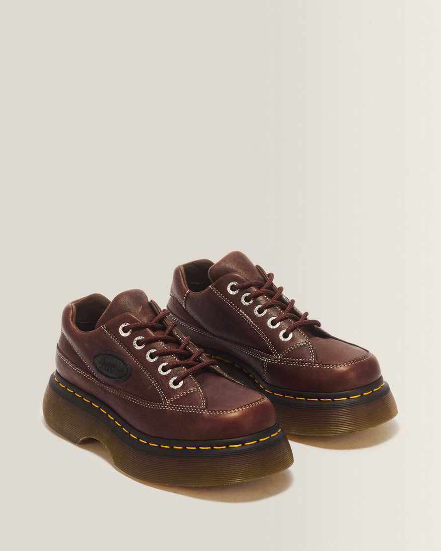Buzz 5-eye Grizzly leather shoes — Dark Brown