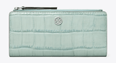 Tory Burch ROBINSON CROC-EMBOSSED ZIP SLIM WALLET - Wallets | Shop From The Mirage