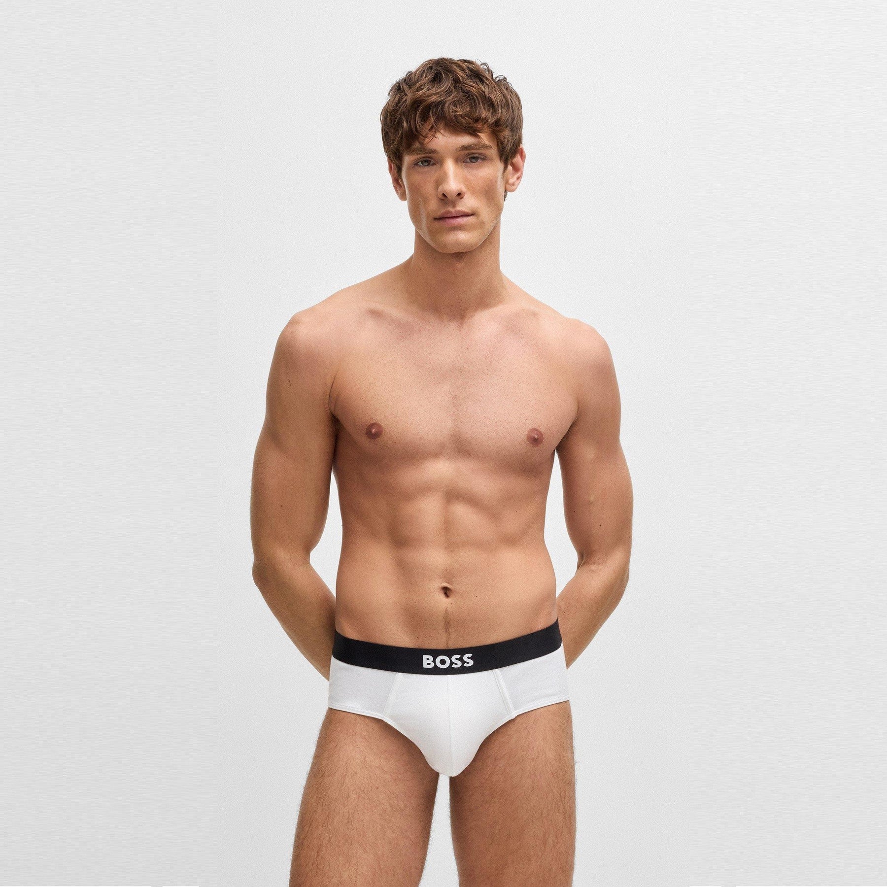 Three-pack of logo-waistband briefs
