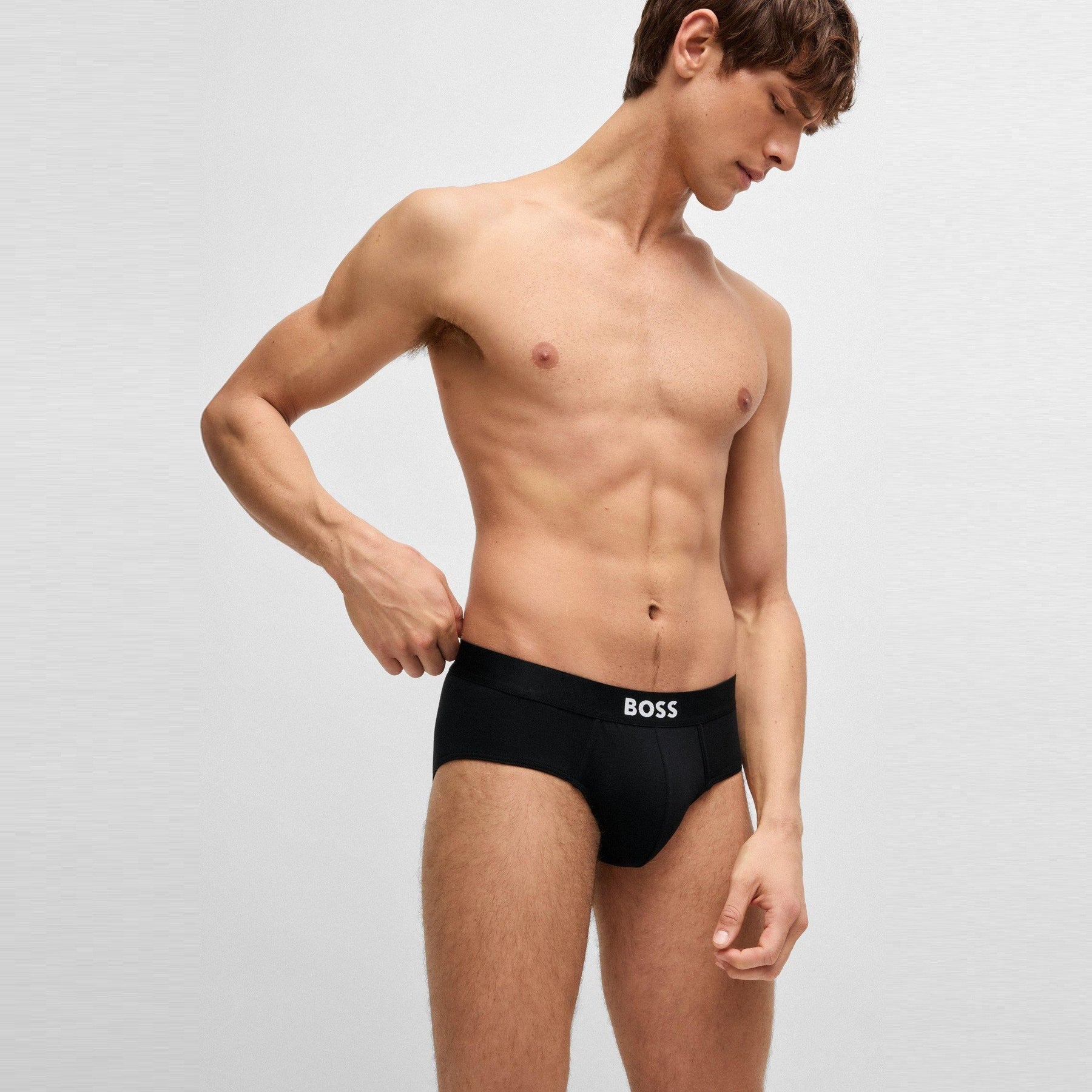 Three-pack of logo-waistband briefs