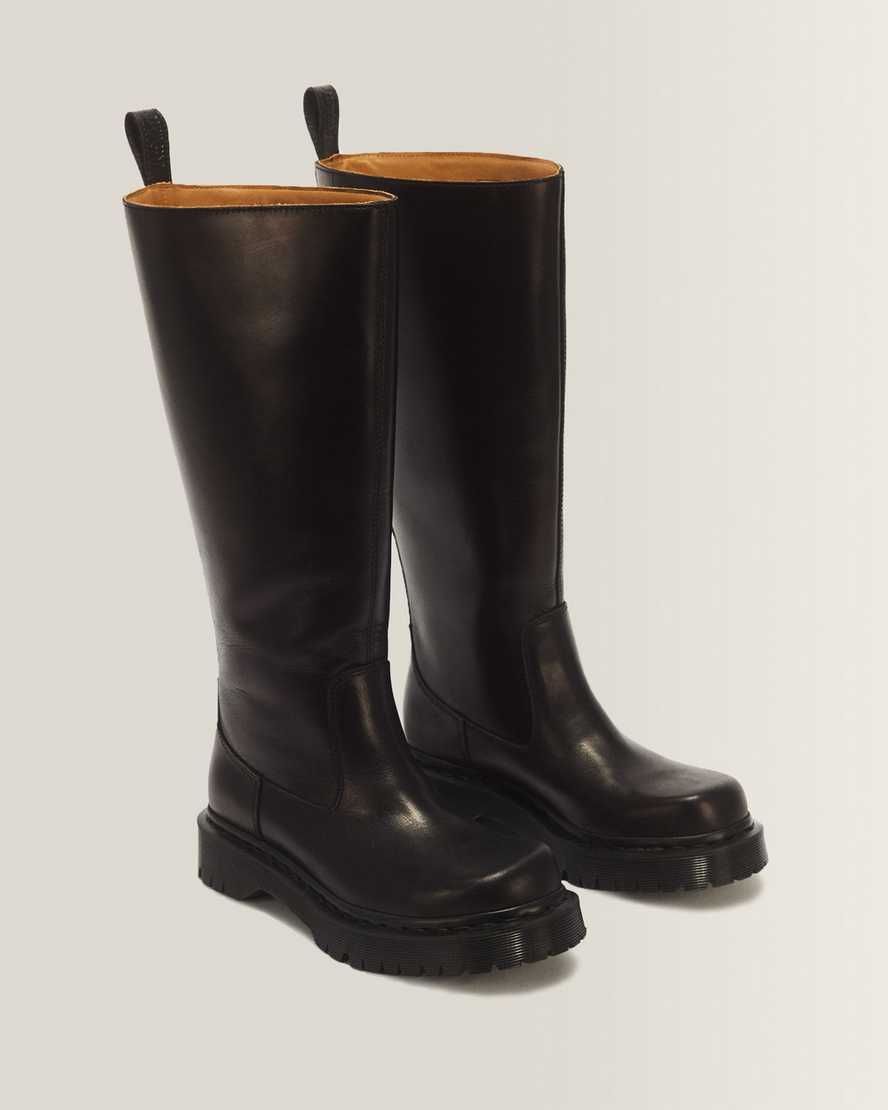Rejena Hi Old Harness Leather Boots — Black