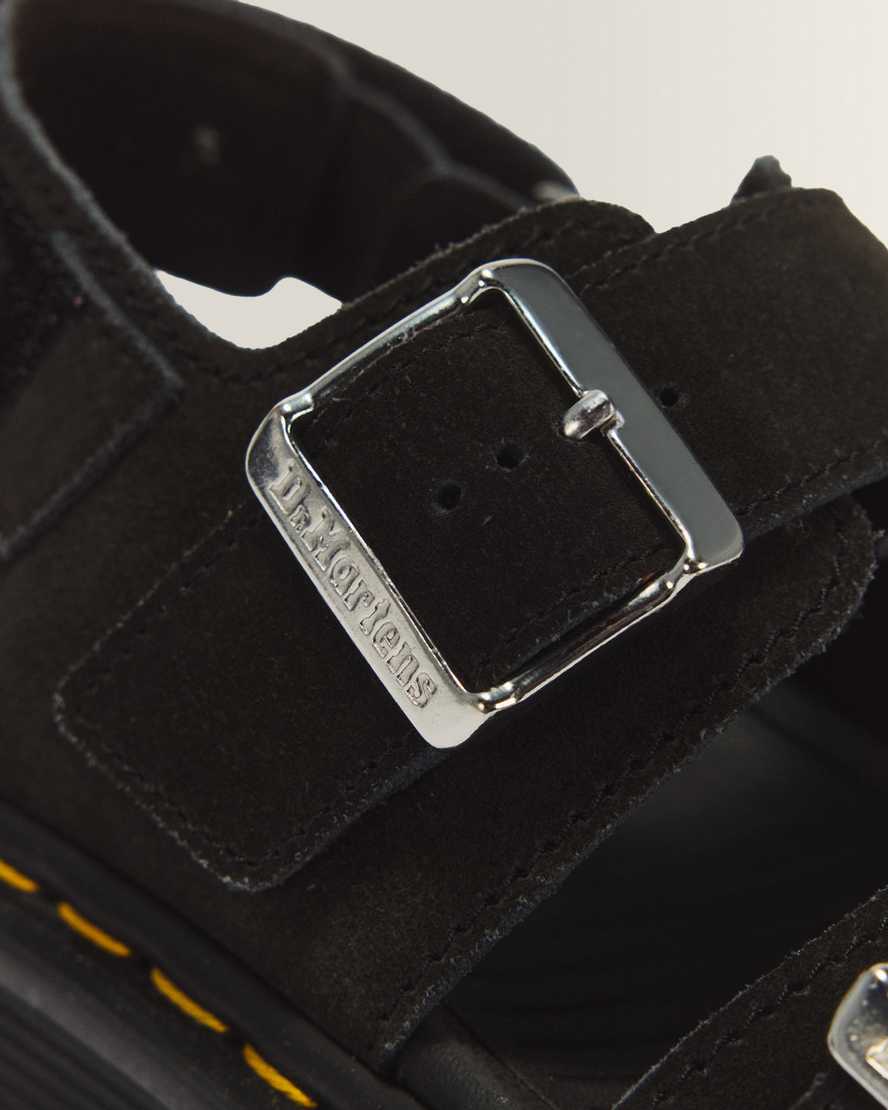 Zebzag Suede Platform Sandals — Black
