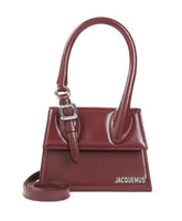 Burgundy Leather Boucle Handbag