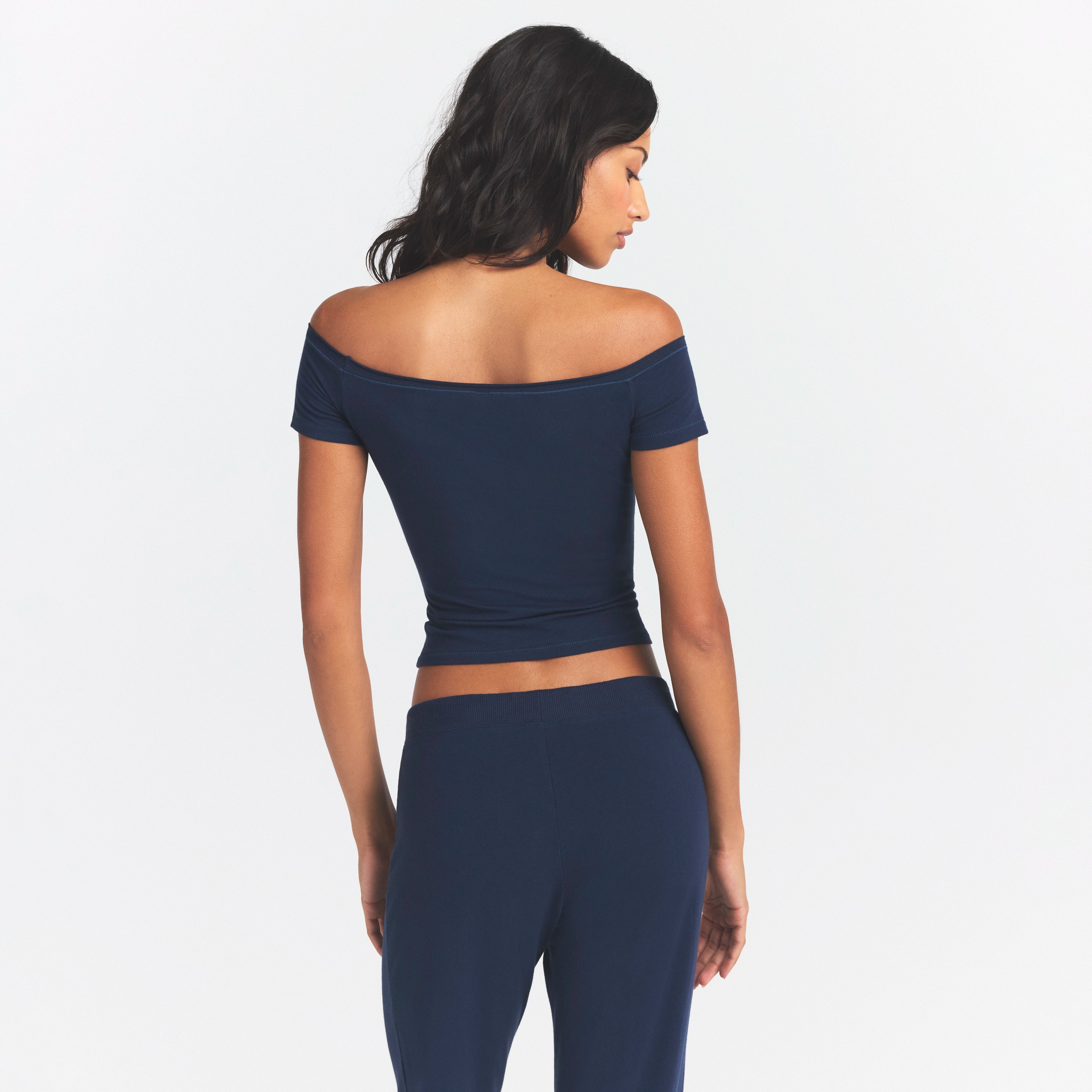 Cotton Jersey Off the Shoulder Top