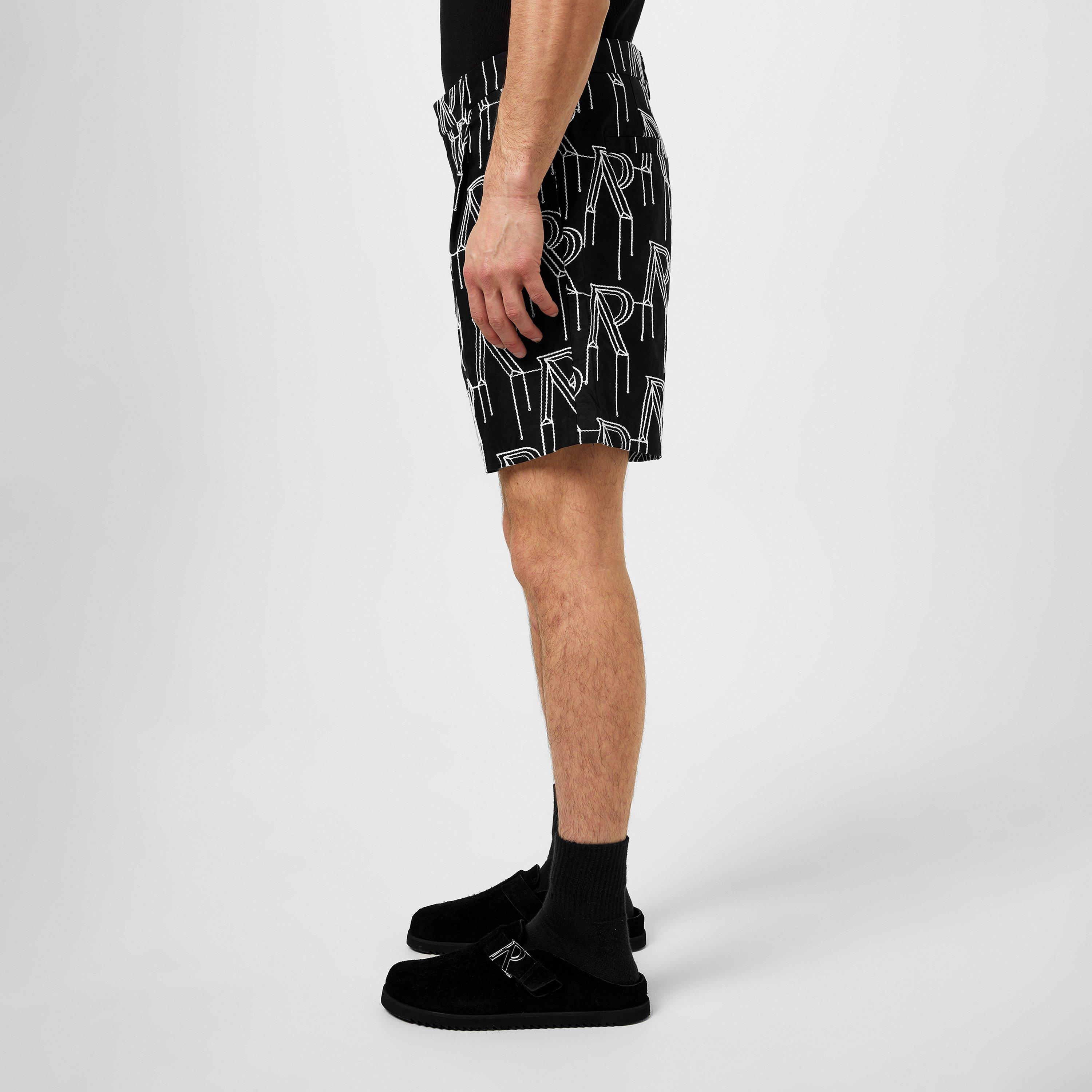 Men's Rep R Embroidered All-over Motif Shorts