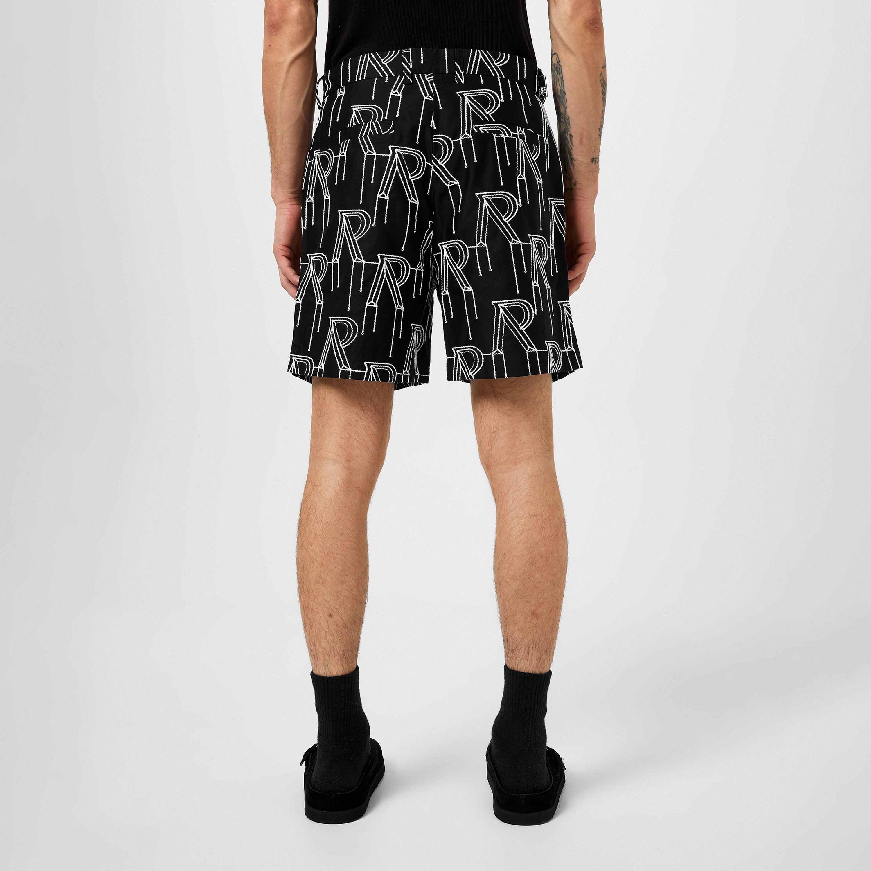Men's Rep R Embroidered All-over Motif Shorts