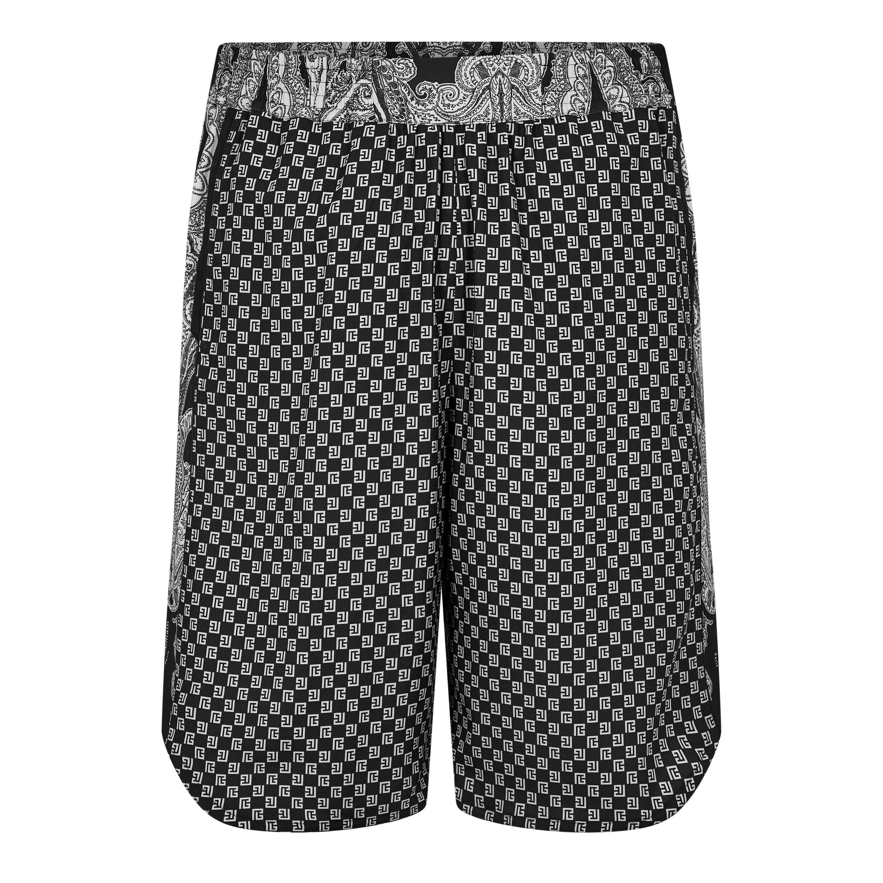 Straight-Leg Monogrammed Printed Poplin Shorts