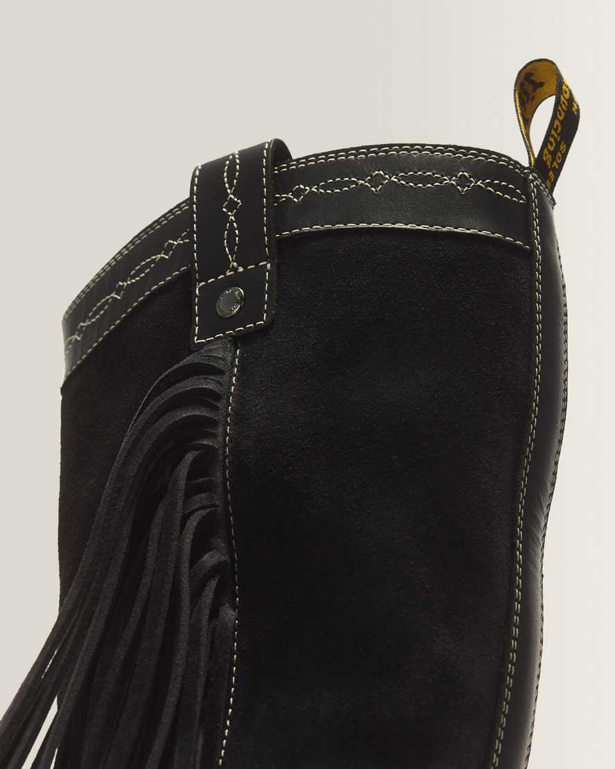 Desert Rodeo Quad Hi Leather & Suede Boots — Black