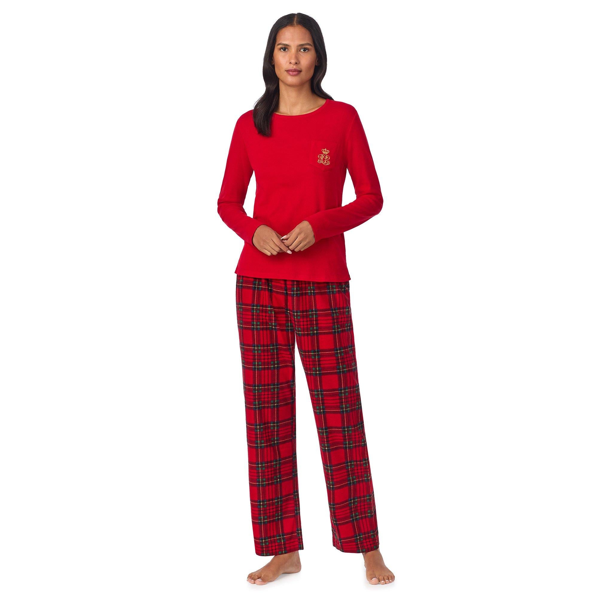 Logo Fleece Long Sleeve Pyjama Sets