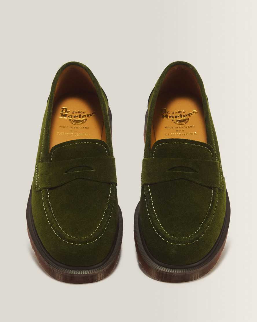 Delapre Penny Loafer Repello Calf Suede Mb — FIELD GREEN