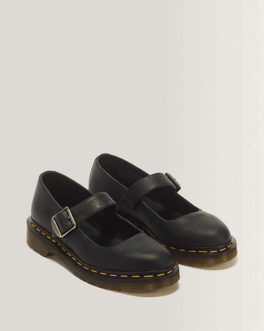 Mariel II Leather Mary Jane Shoes — Black