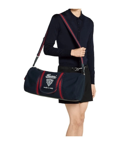 large printed canvas duffle bag