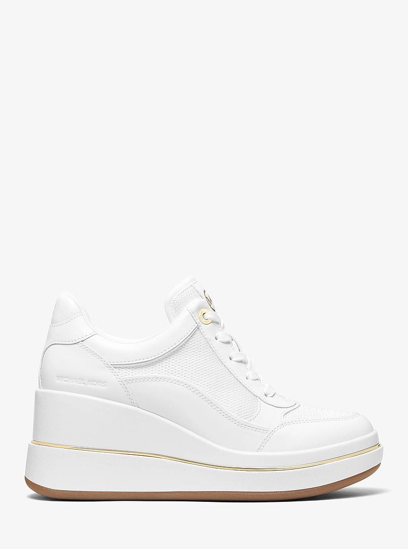 Emmy Leather and Mesh Wedge Trainer