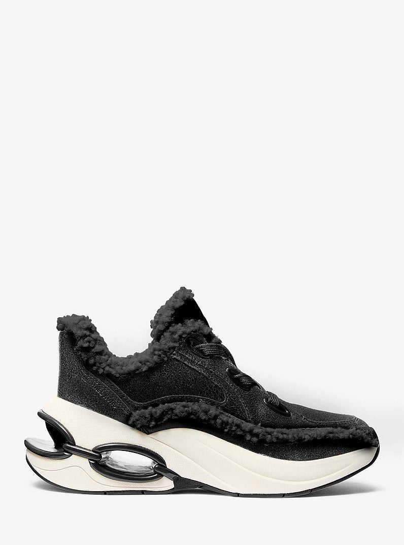 Toni Distressed Leather and Sherpa Trainer