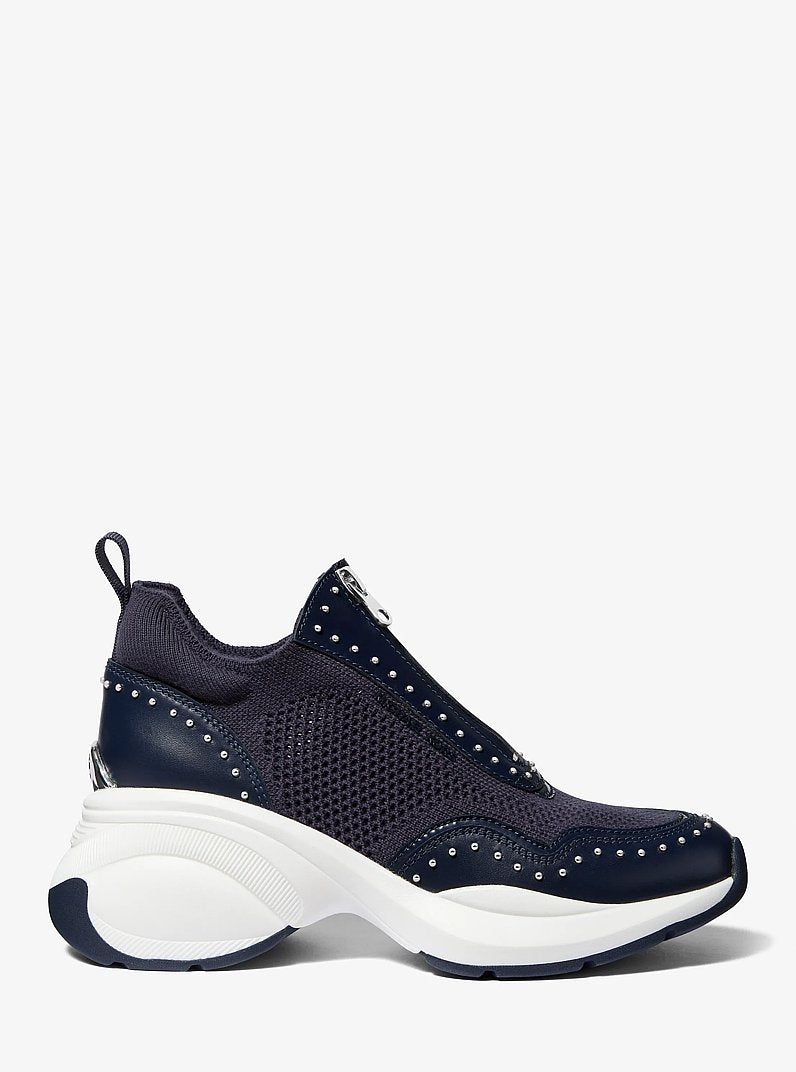 Zuma Studded Mixed-Media Trainer