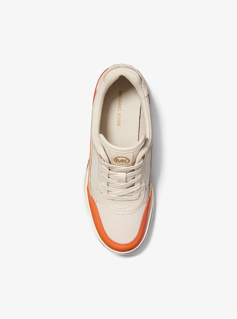 Emmy Leather and Canvas Wedge Trainer