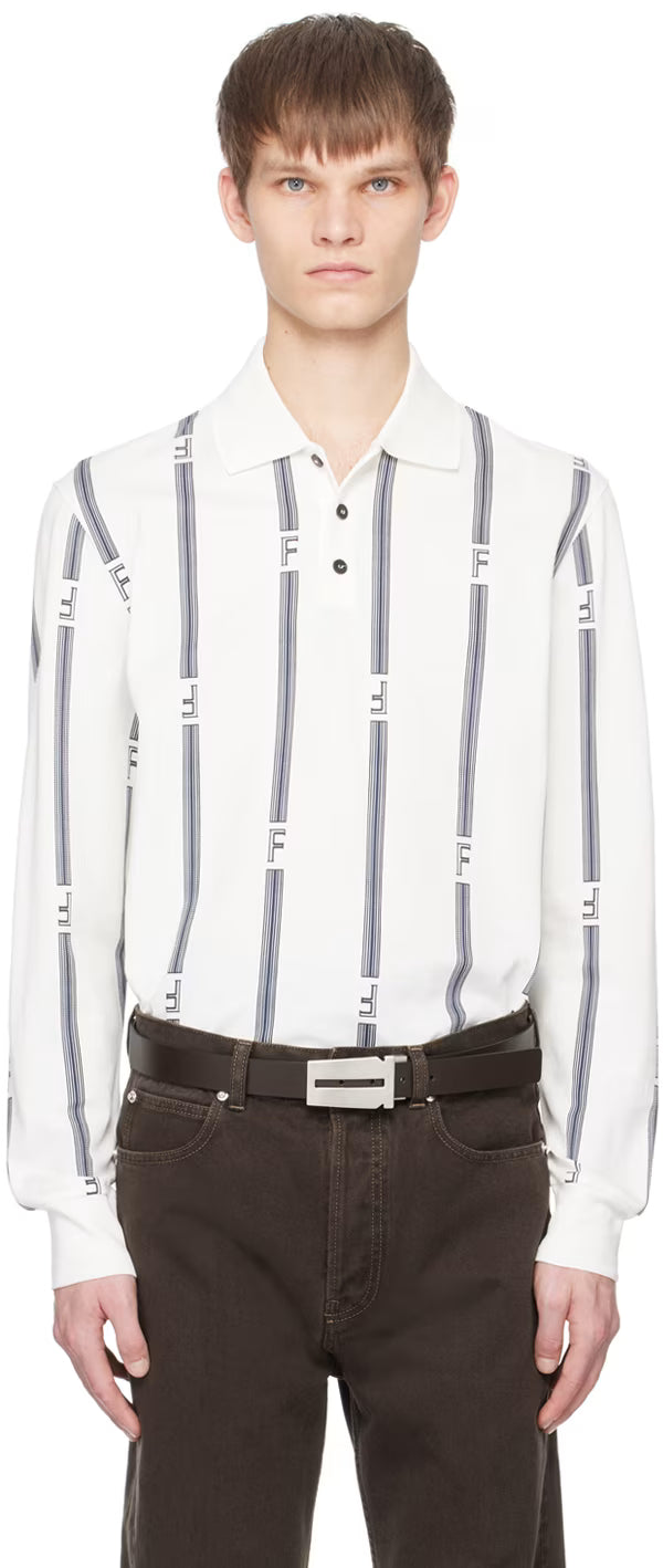 Ferragamo Off-White College Stripes Polo