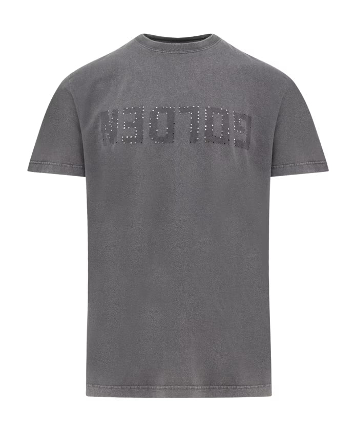 Golden Goose Printed Logo Crew Neck T-shirt Grey