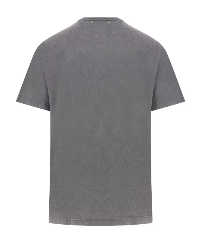 Golden Goose Printed Logo Crew Neck T-shirt Grey