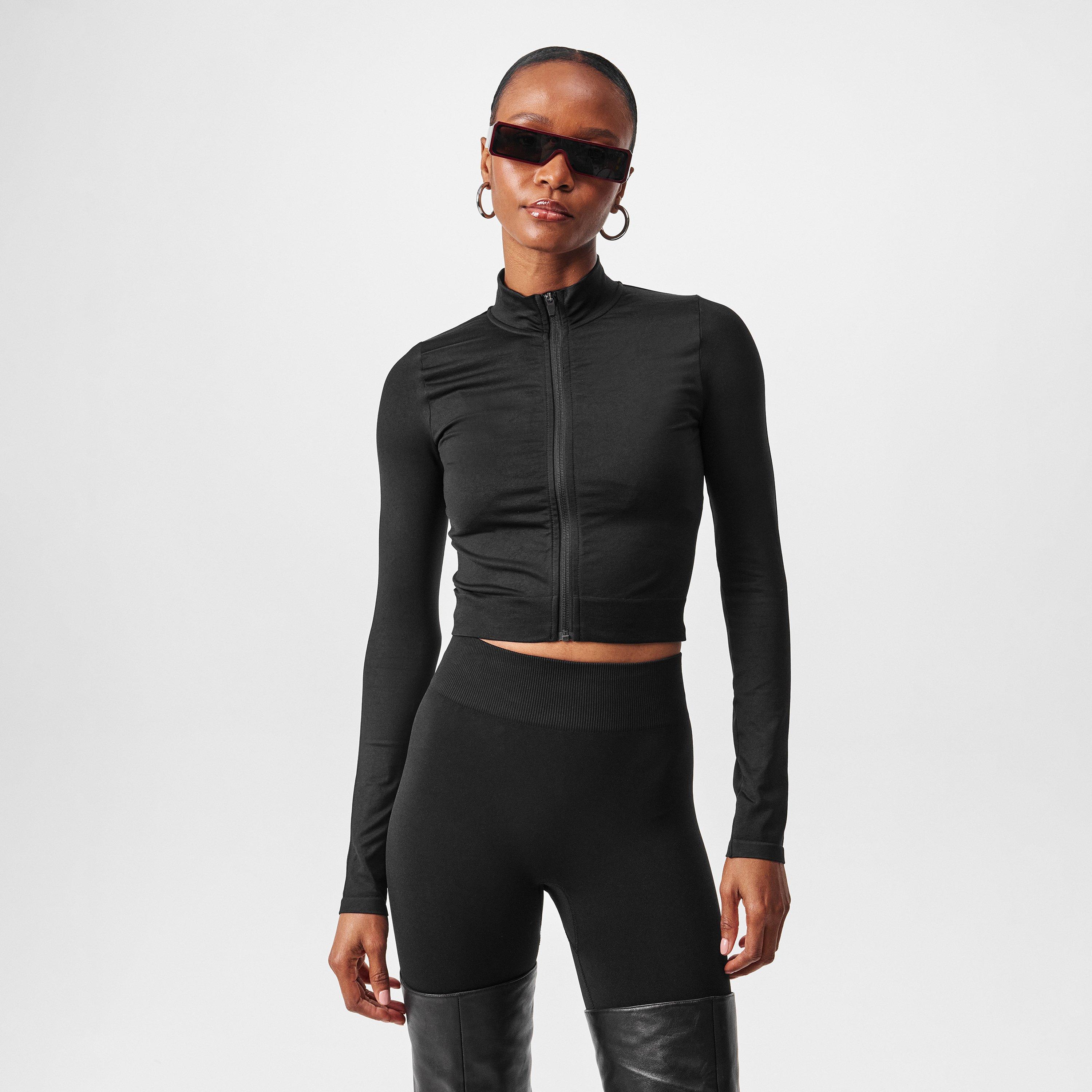 Seamless Zip Long Sleeve Full Zip Performance Running Jacket