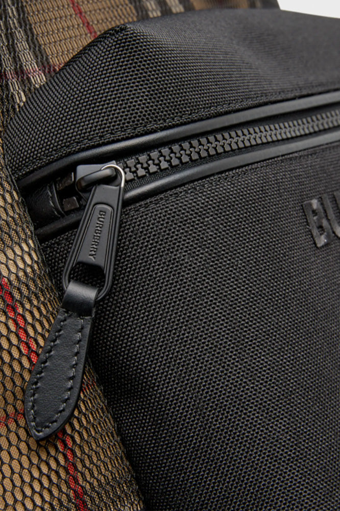 Burberry Mesh Checkered Backpack in Beige