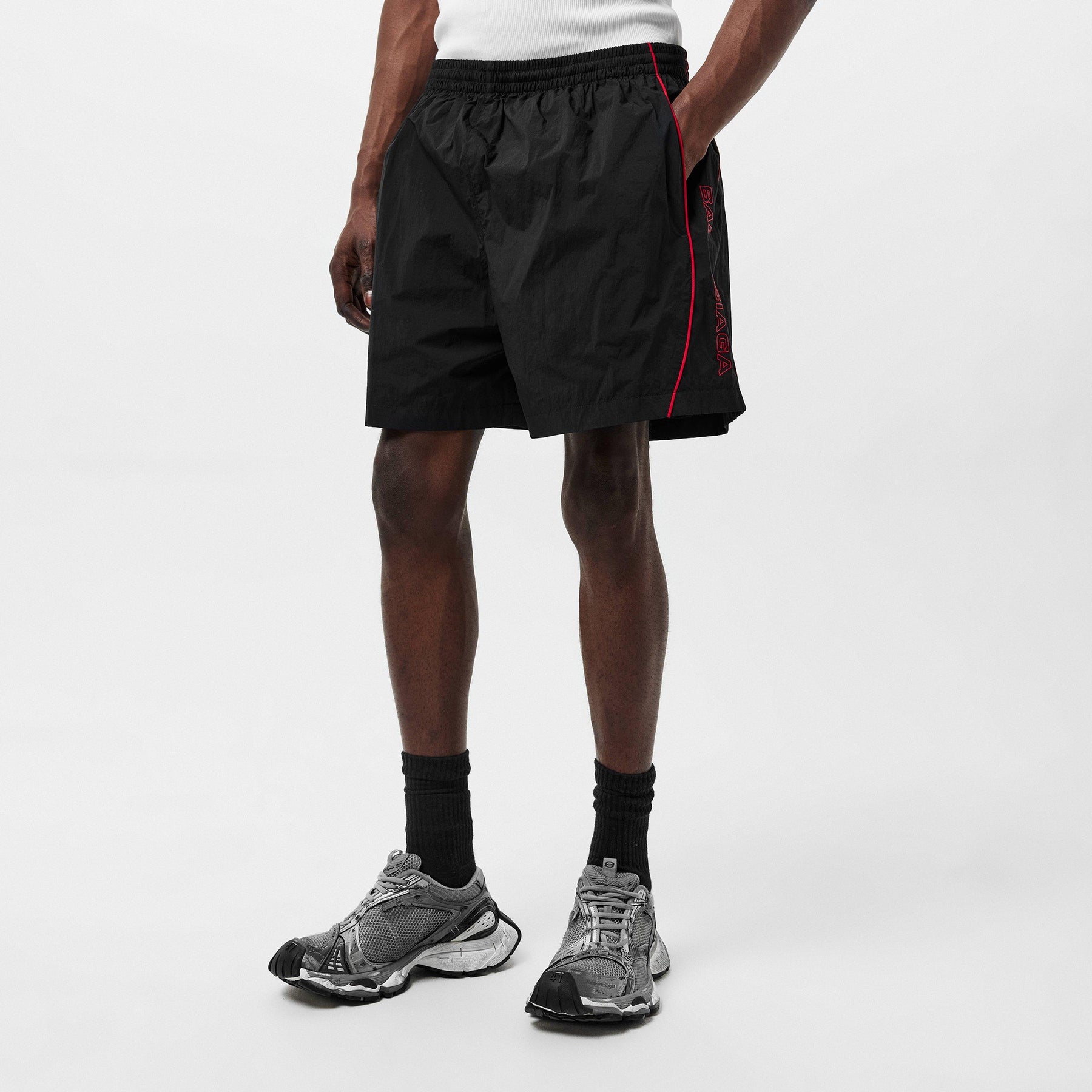 Embroidered Track Shorts