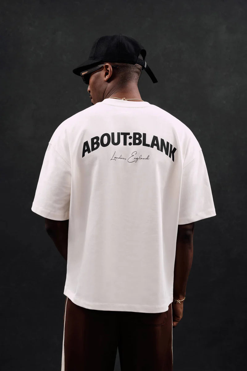 Arched logo t-shirt - oat/black