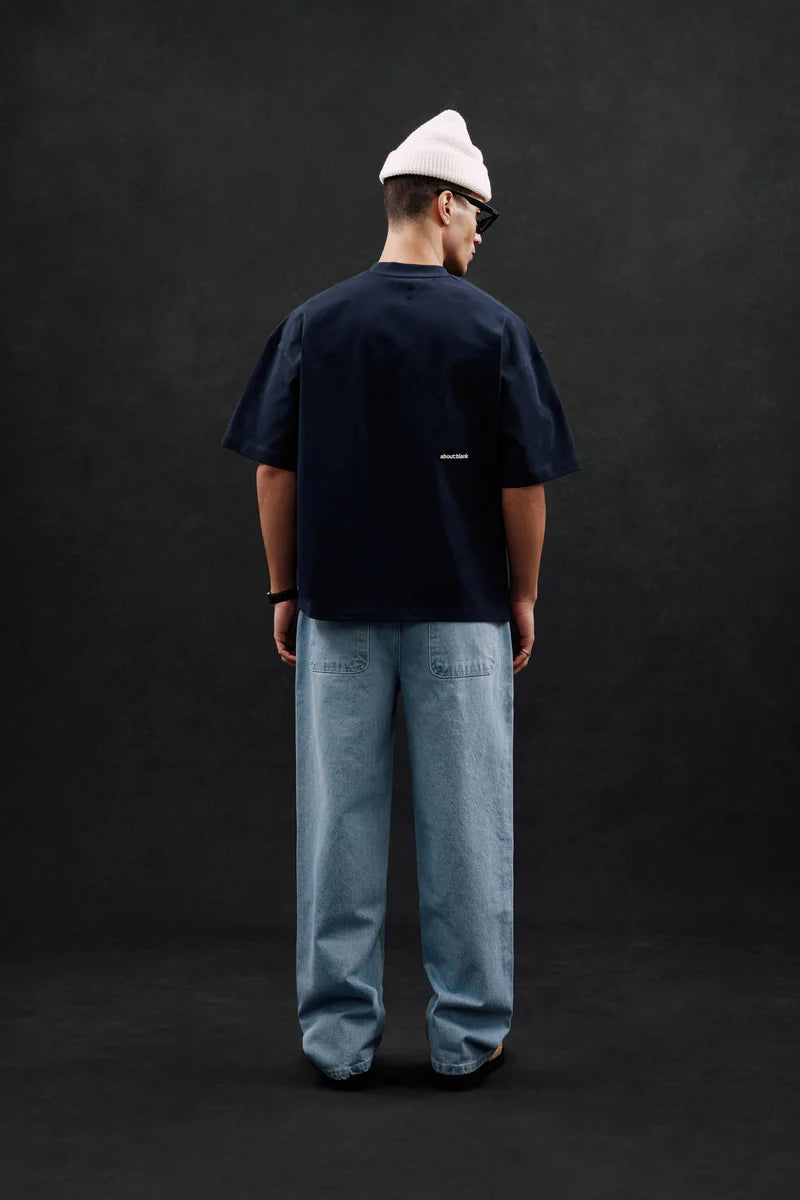 Mock neck t-shirt - navy