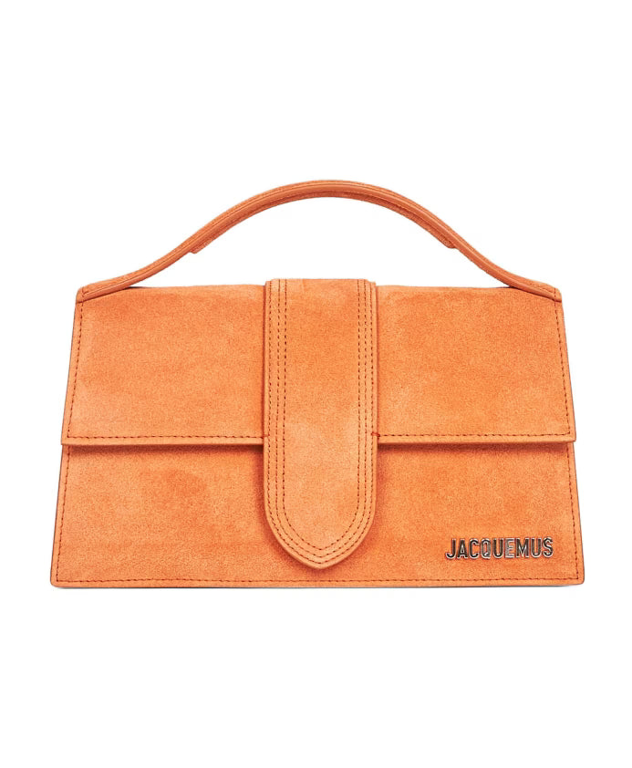 Orange Suede Foldover Bag
