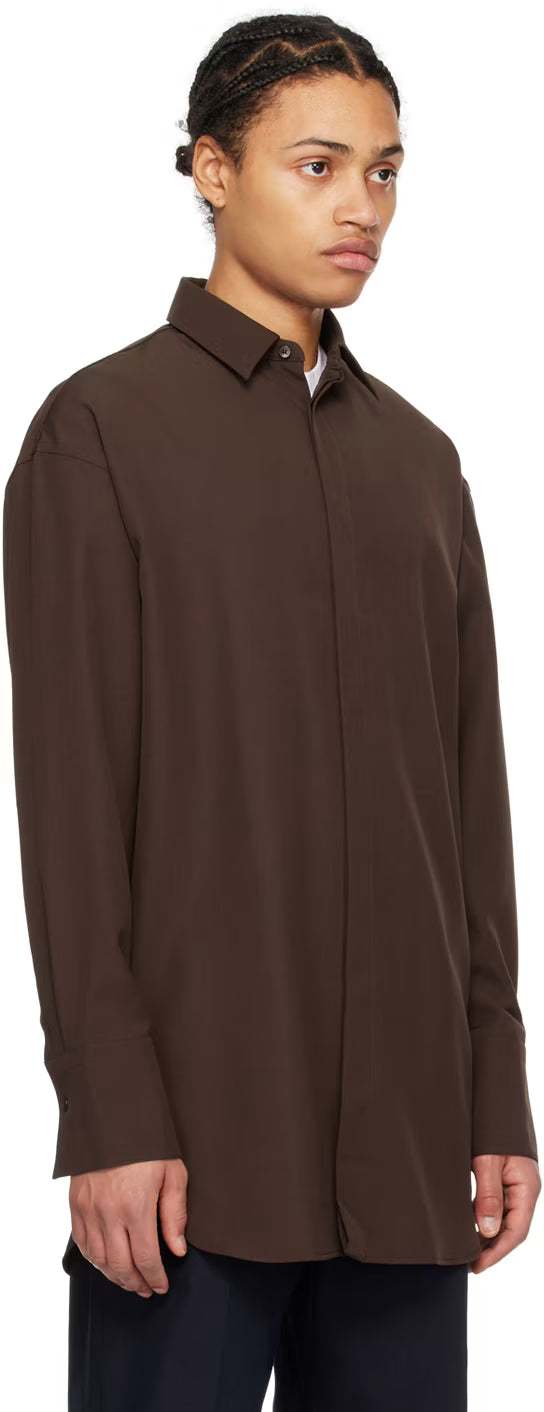 Ferragamo Brown Sports Shirt