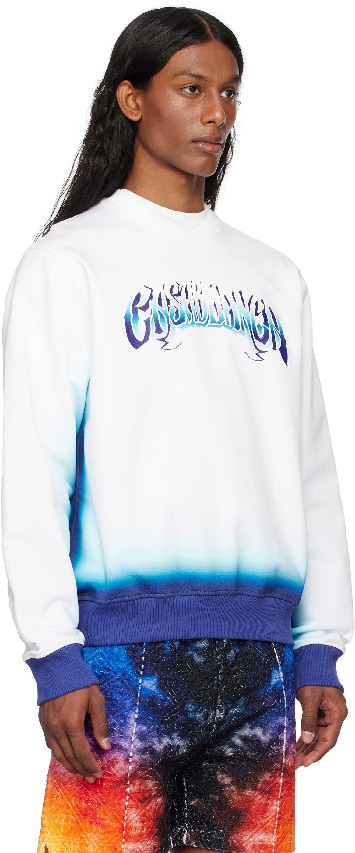 White & Blue Fade Sweatshirt