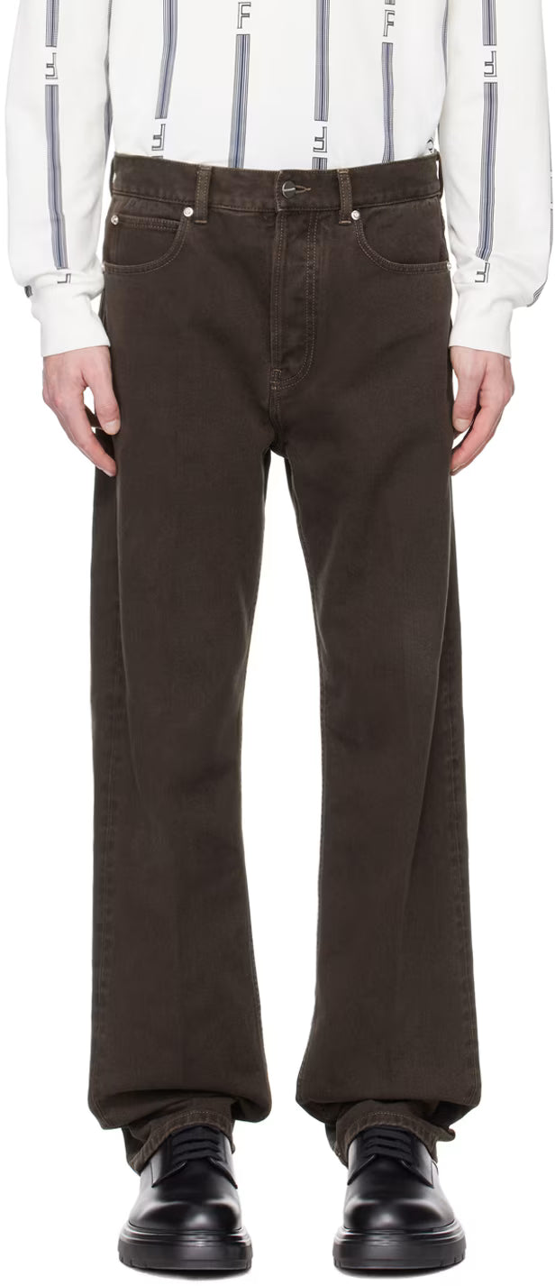 Ferragamo Brown Five-Pocket Jeans