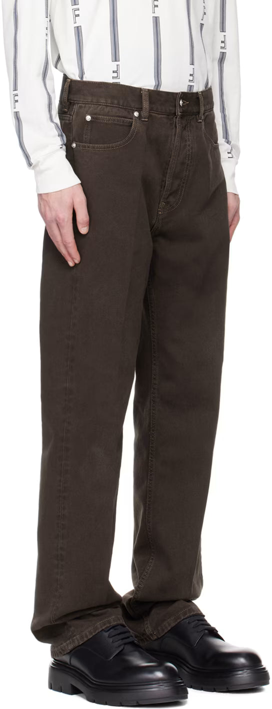 Ferragamo Brown Five-Pocket Jeans