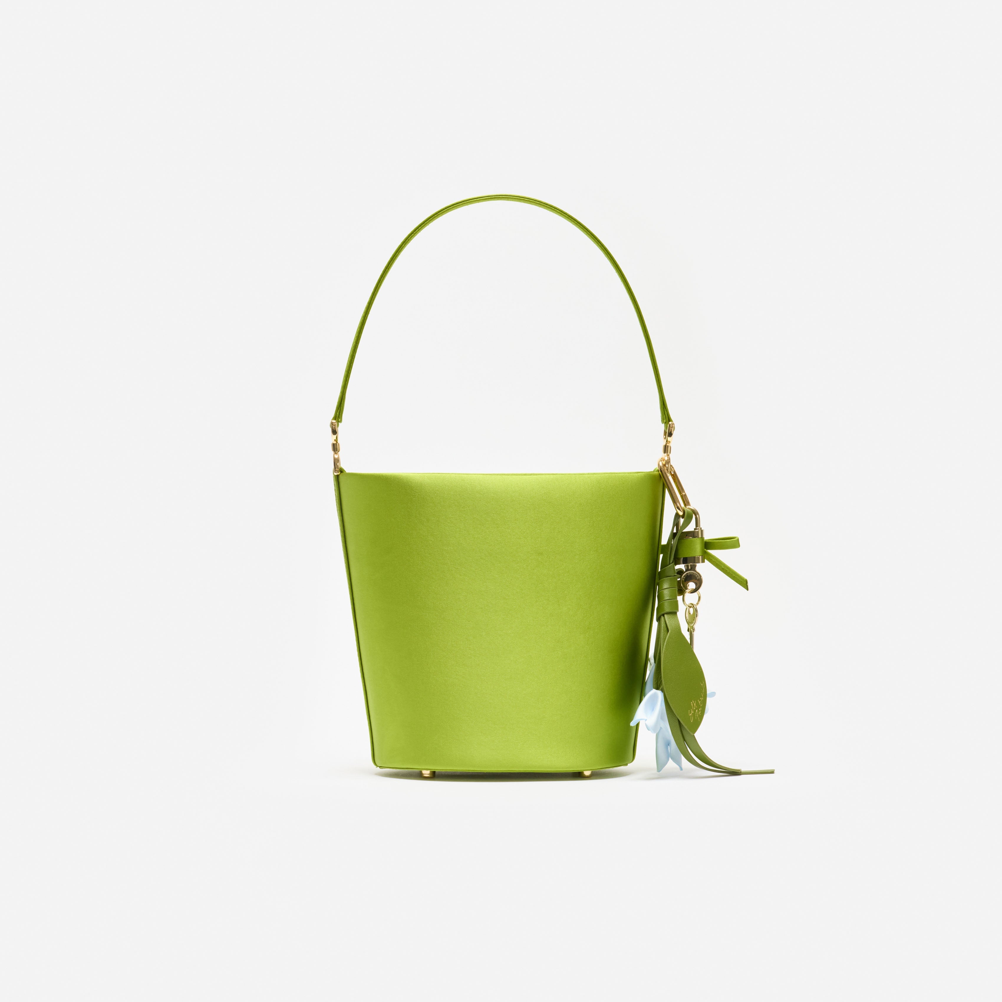 Green Satin Bucket Bag