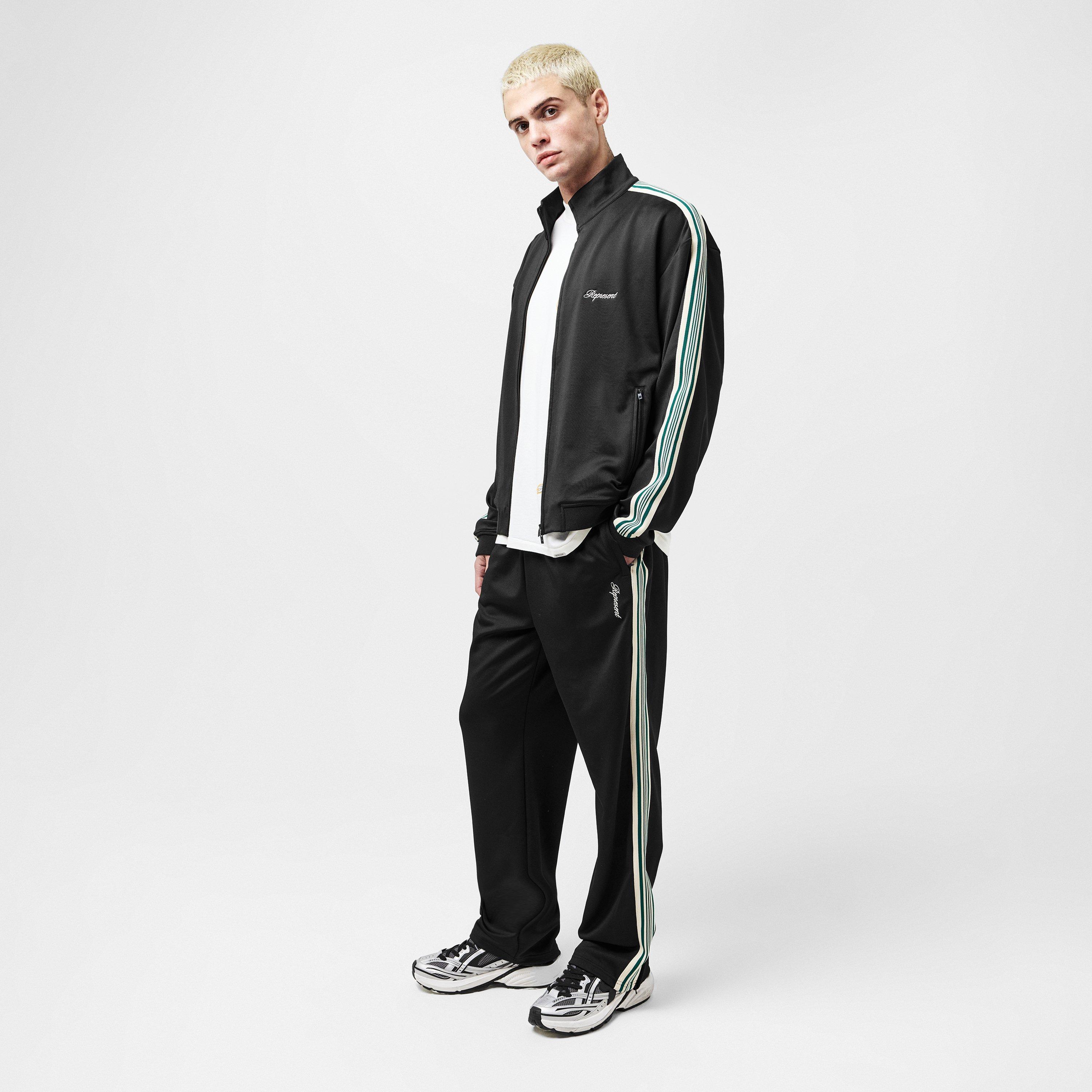 Taped Open Hem Woven Tracksuit Joggers