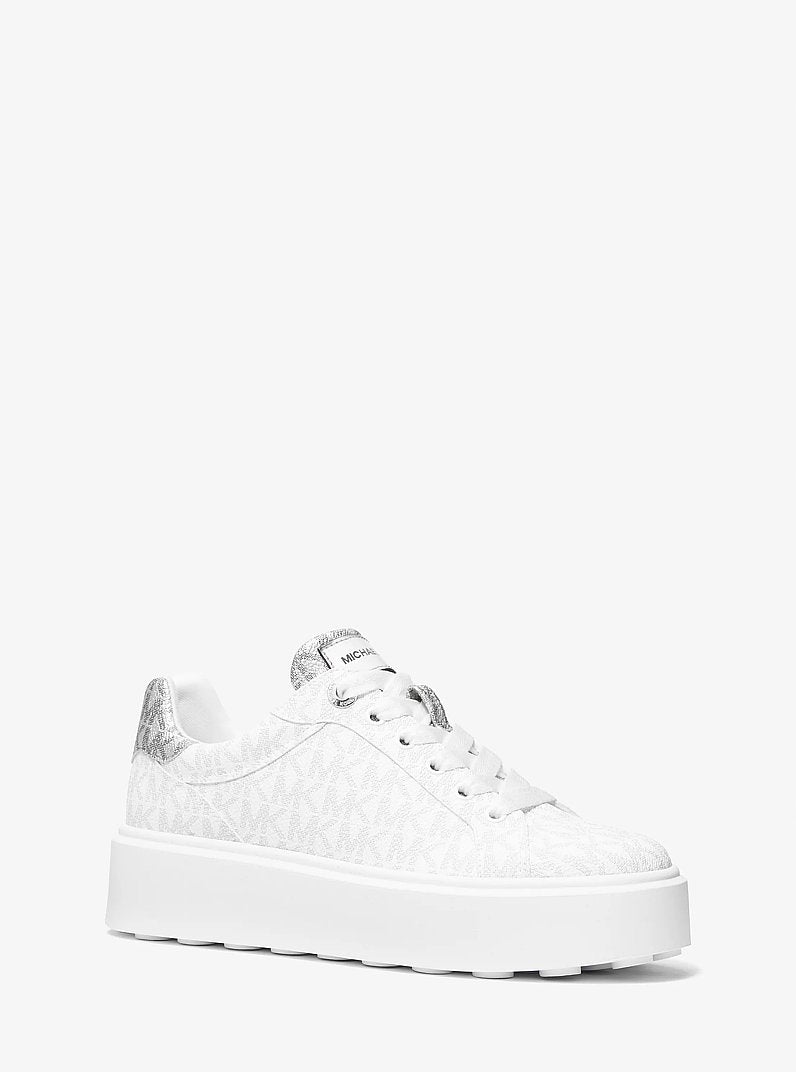 Romey Metallic Two-Tone Signature Logo Platform Sneaker