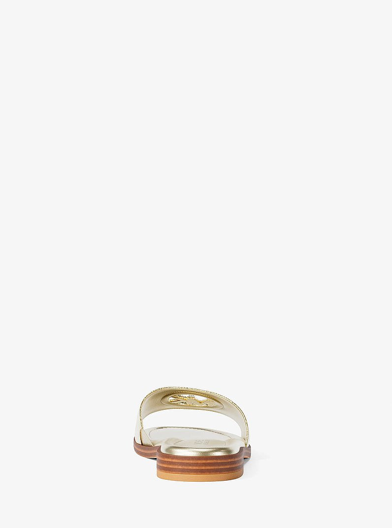 Carissa Crackled Metallic Slide Sandal