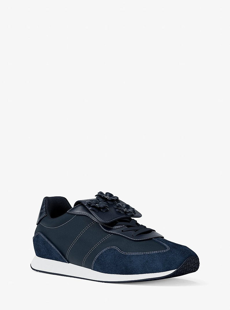 Essex Embellished Mixed-Media Trainer