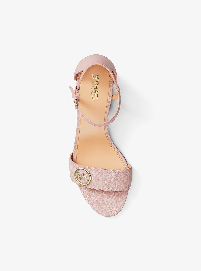 Hannah Signature Logo Block Heel Sandal