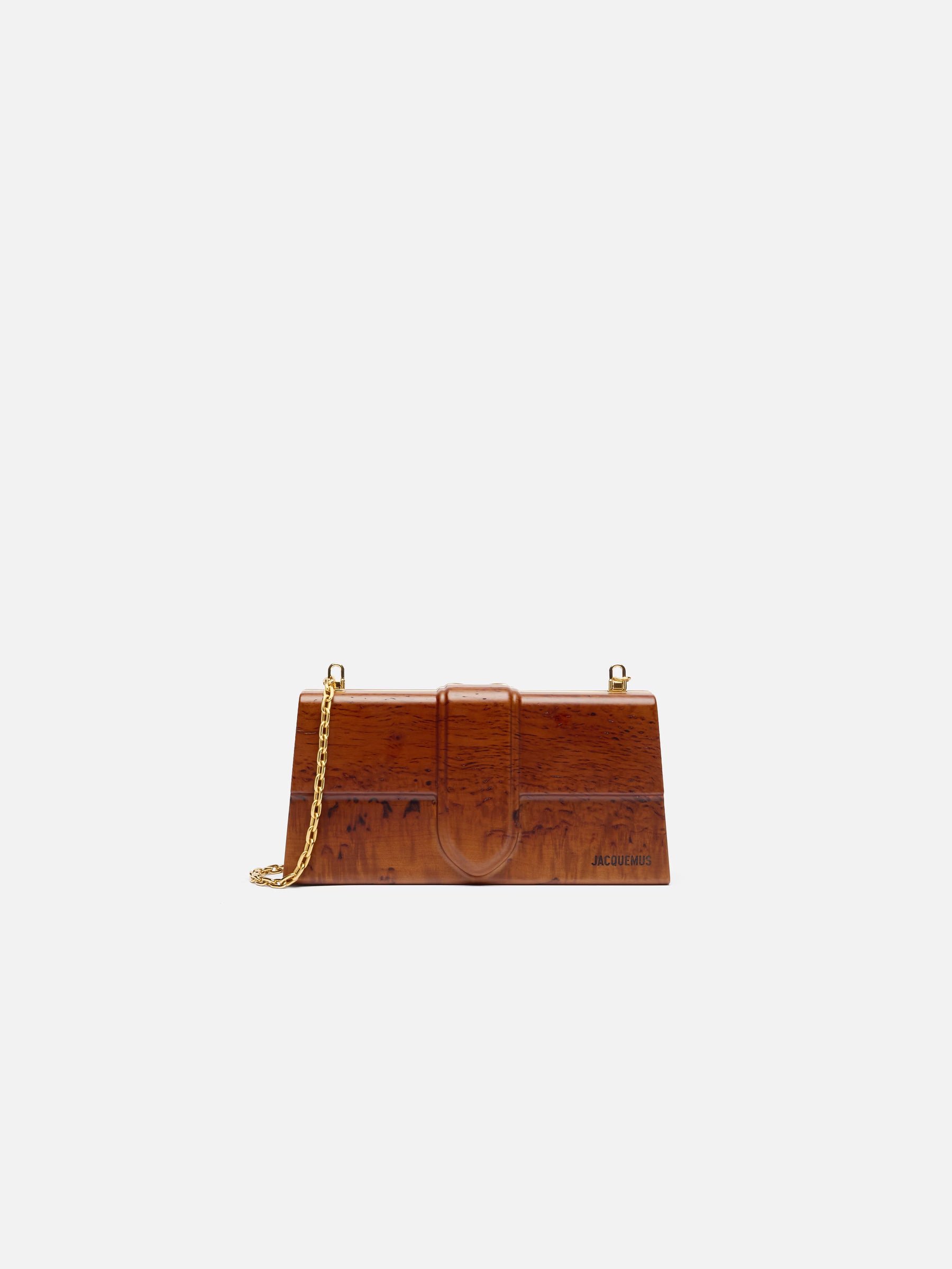 The wooden Bambino Signature wooden handbag.