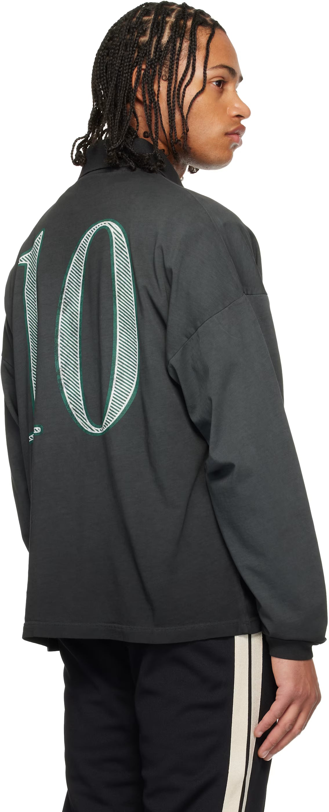 Black Dollar Logo Long Sleeve Polo