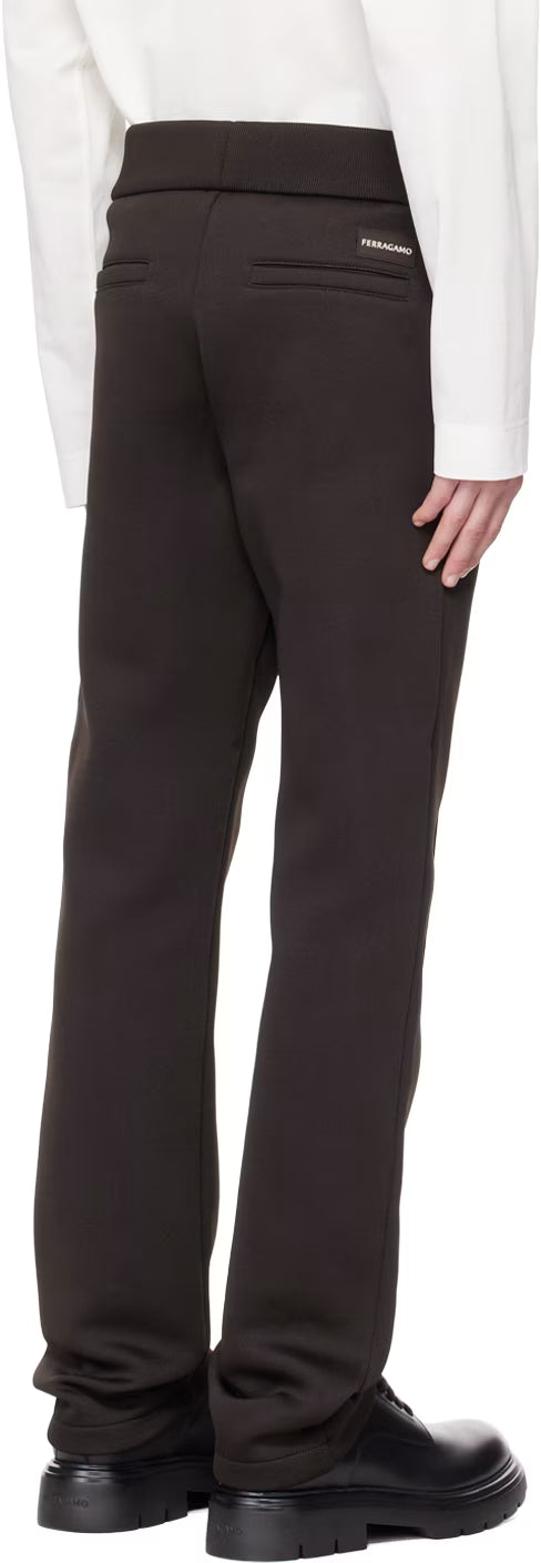 Ferragamo Brown Pinched Seam Trousers