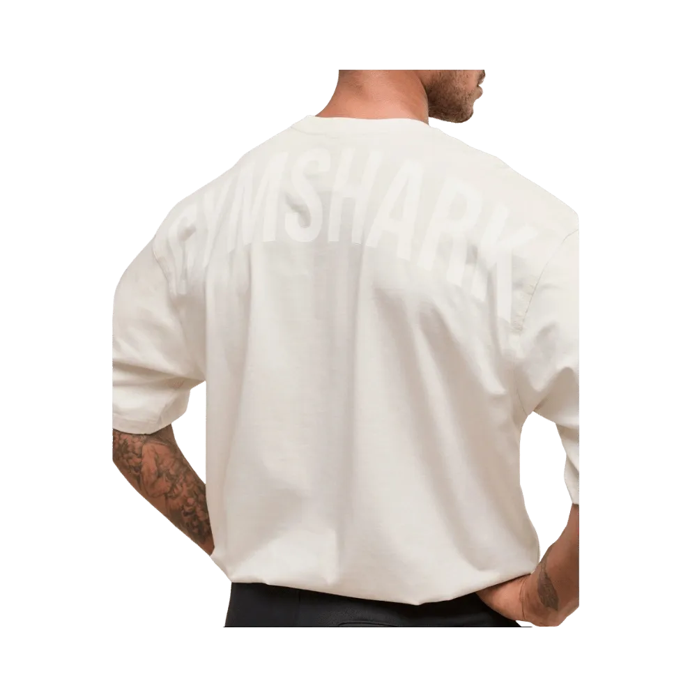 Gymshark Power T-Shirt Oversized Fit Oat White