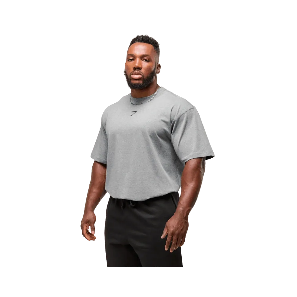 Gymshark Power T-Shirt Oversized Fit Charcoal Core Marl/Black
