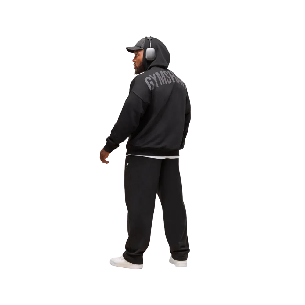Gymshark Power Zip Up Hoodie Oversized Fit Black