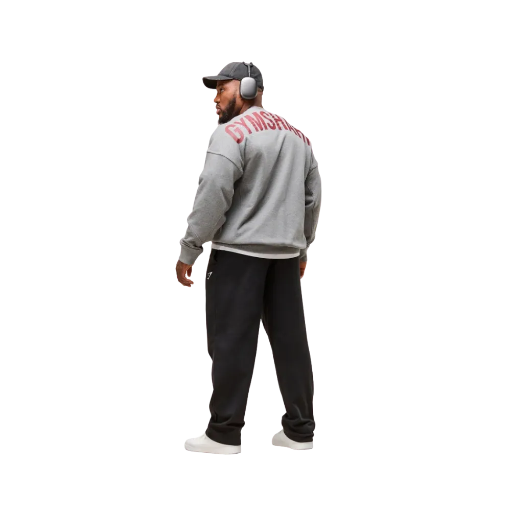 Gymshark Power Crew Oversized Fit Charcoal Core Marl