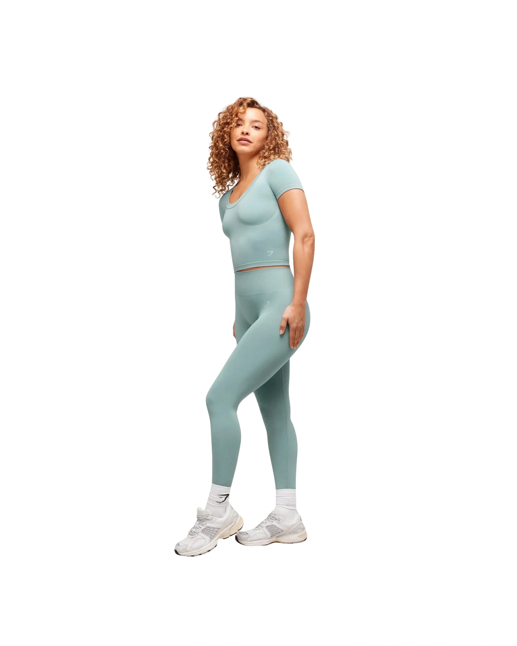 Gymshark Soft Sculpt Midi T-Shirt Rest Blue