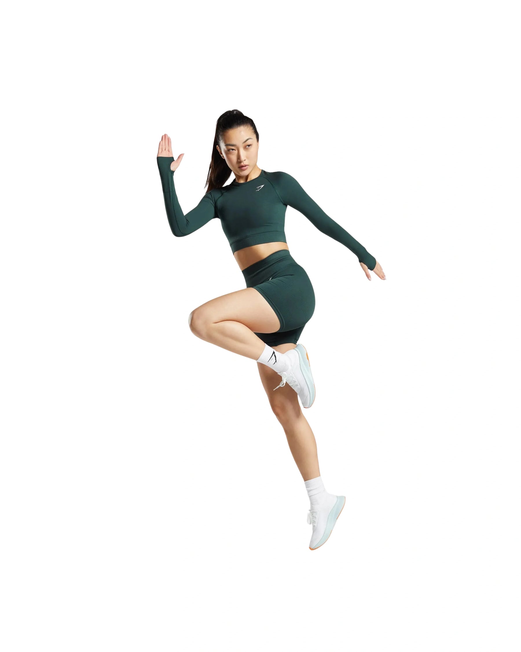 Gymshark Vital Crop Top Woodland Green Marl