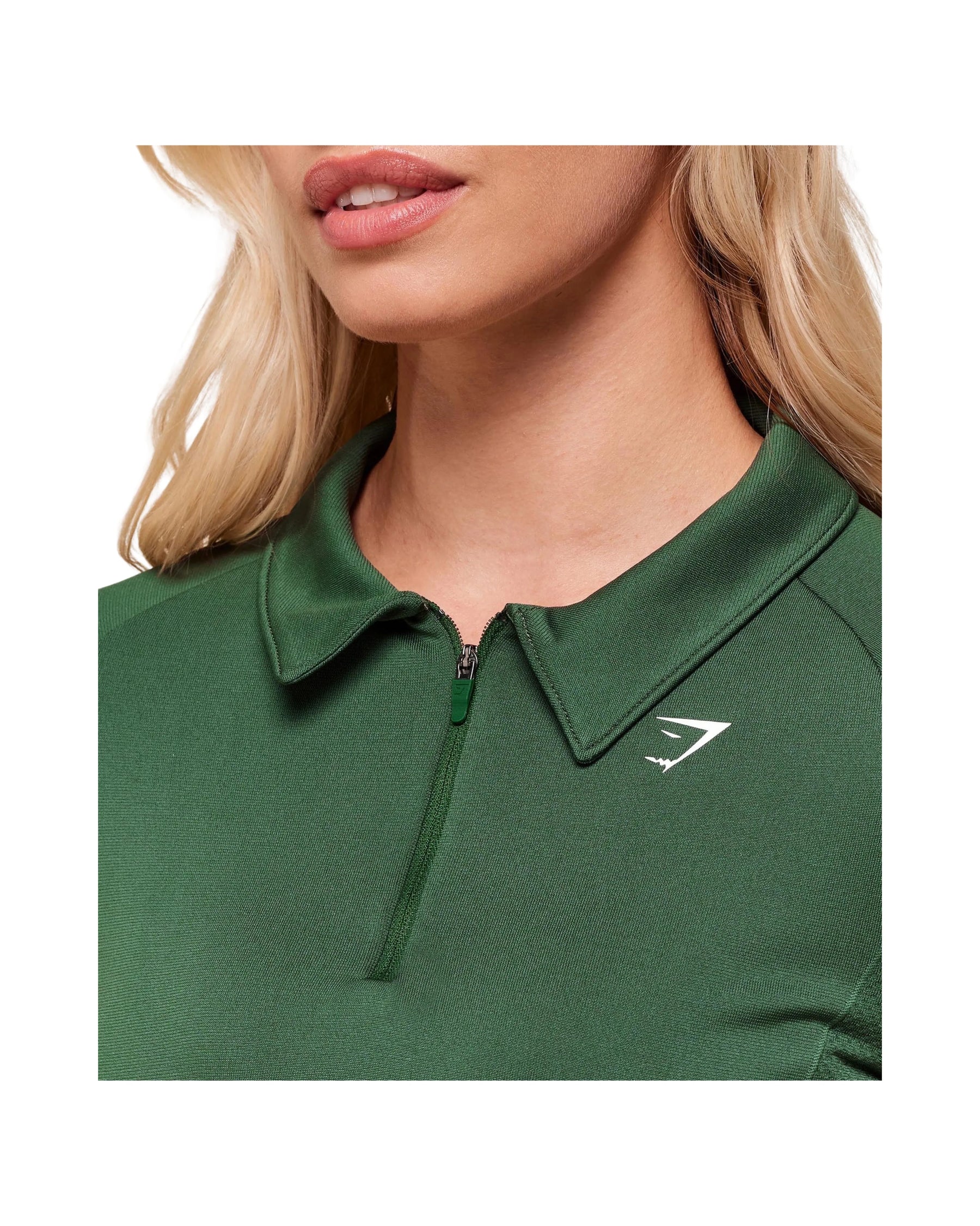 Gymshark Retro Seamless Midi Polo Classic Green